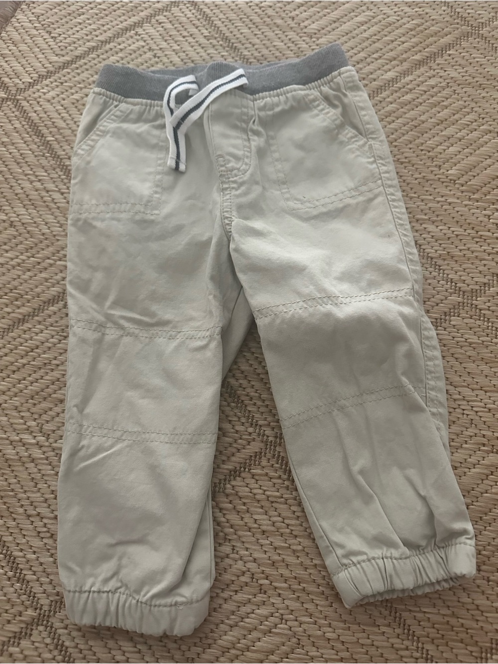 OshKosh B'gosh Light Khaki Lined Jogger Pants 18 months
